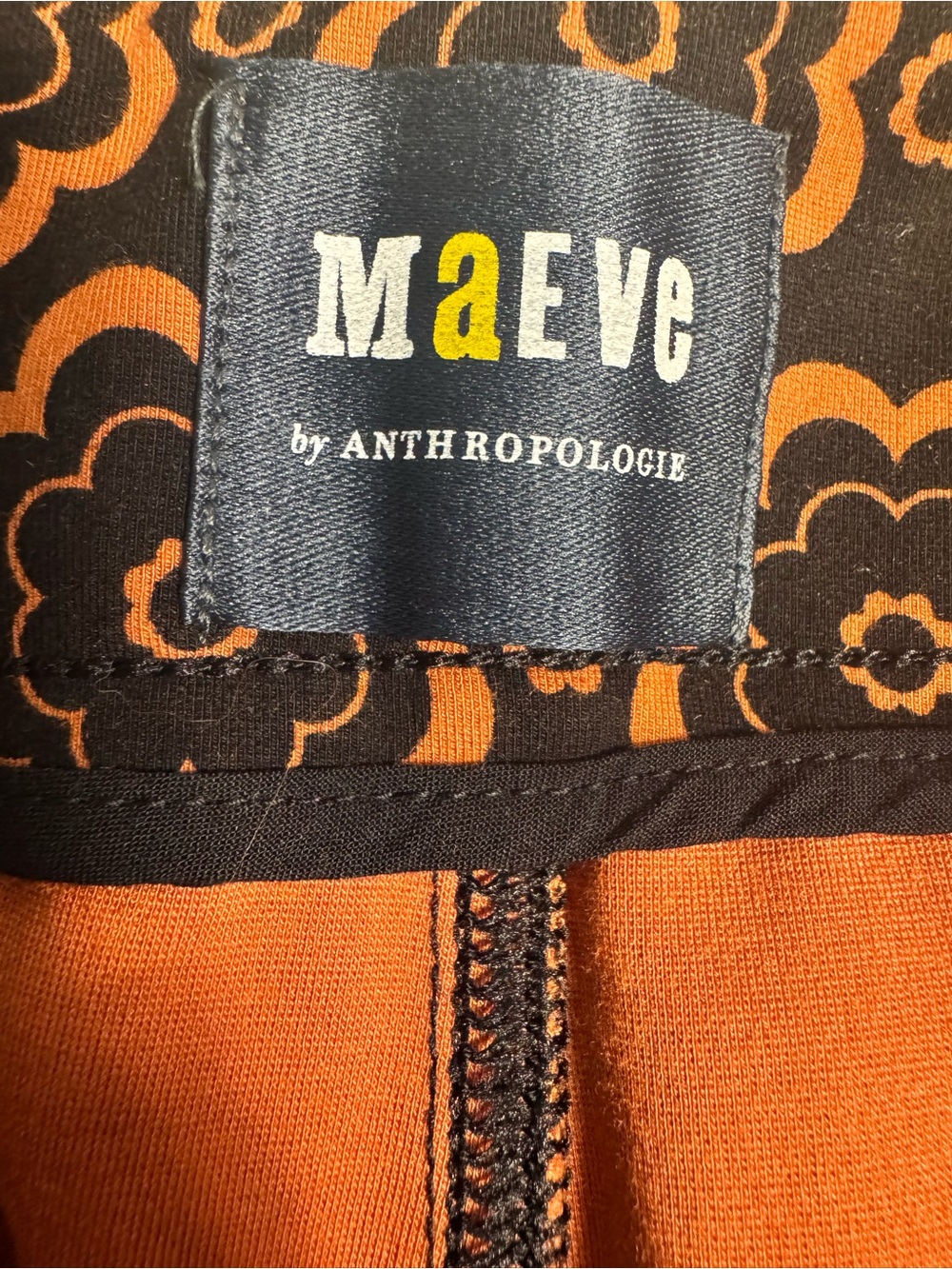 Maeve Black and Orange Retro Floral Wide-Leg Pants - Picture 6 of 10